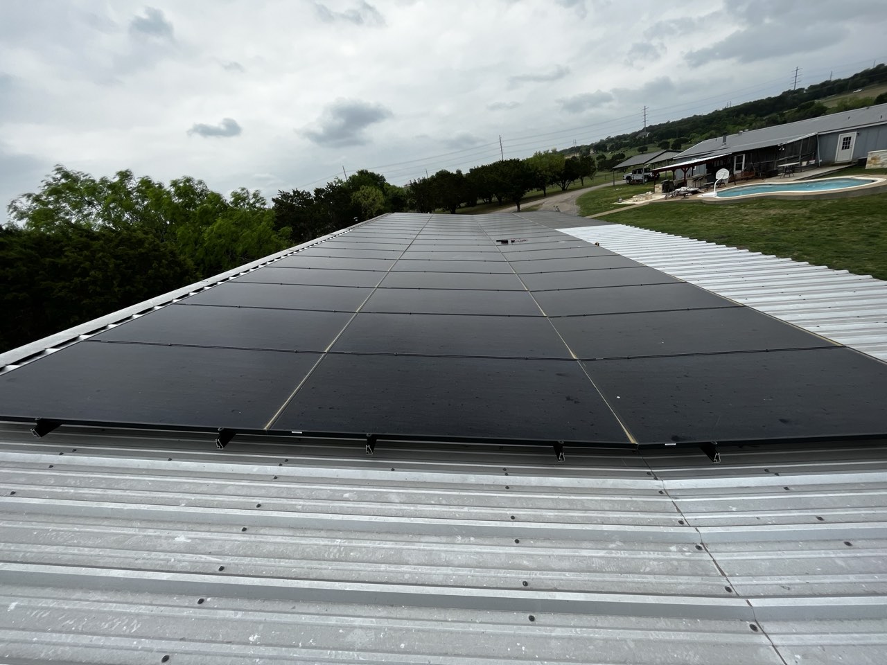 Enphase solar array installed on a standing-seam metal roof